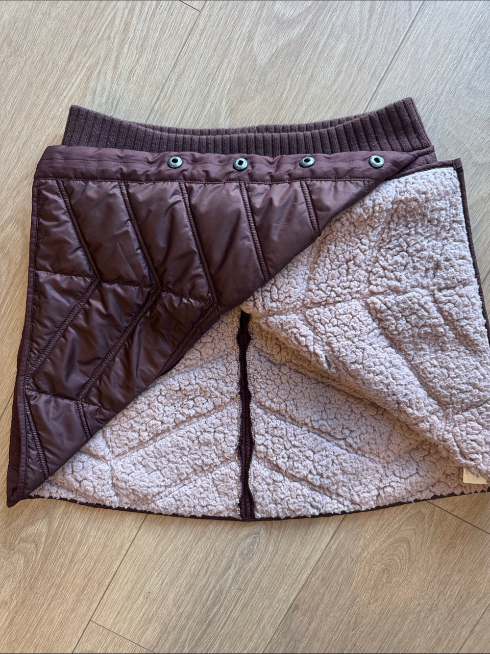 Prana Diva Wrap Skirt Wedged Wood Quilted Mini Size XS - Picture 9 of 14